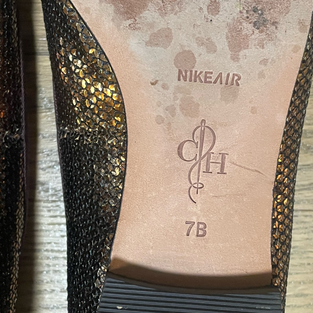 Cole Haan “Sabrina” Nike Air Bronze Brown Sequins Flat Loafer Slip-Ons - Sz. 7 - Picture 5 of 12